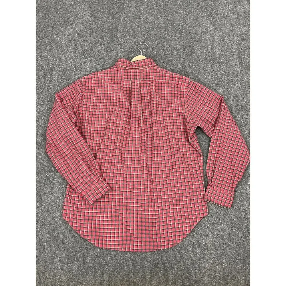 Polo Ralph Lauren Shirt Mens Large Check Plaid Button Up Red Long Sleeve N56
